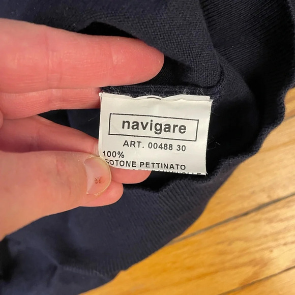 Navigare Cotton blue &  white Crew neck sweater, size XL - Picture 5 of 7